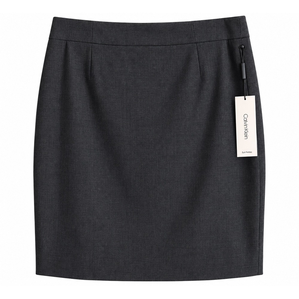 NWT Calvin Klein Pencil Skirt 14P Charcoal Gray Career Workwear MSRP $79